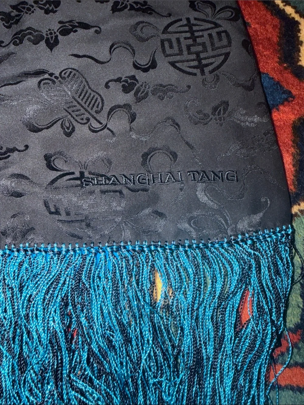 Shanghai Tang 100% Silk luxurious reversible scarf